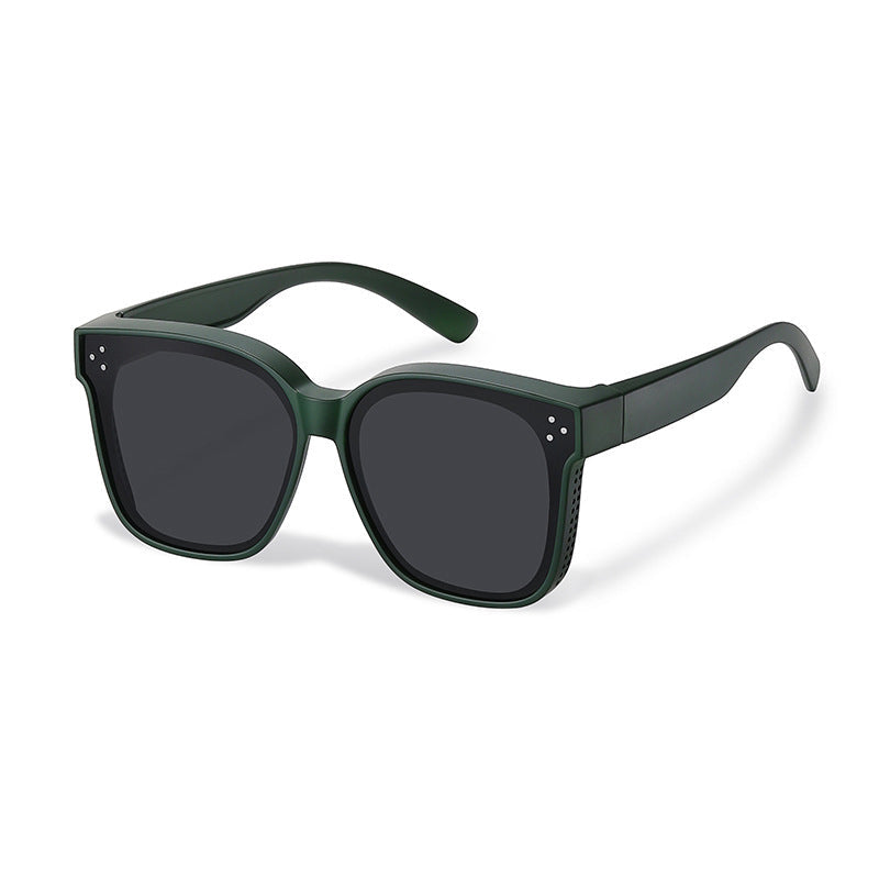 Snap-on shades for sunglasses