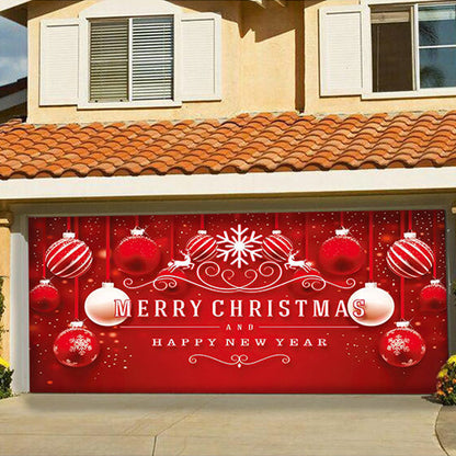 Snow garage door banner - festive decoration