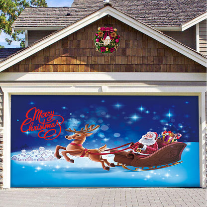 Snow garage door banner - festive decoration