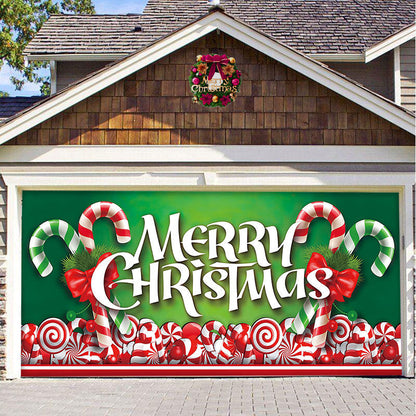 Snow garage door banner - festive decoration