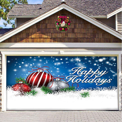 Snow garage door banner - festive decoration