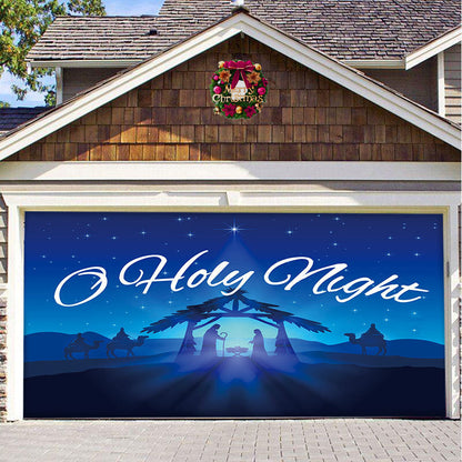 Snow garage door banner - festive decoration