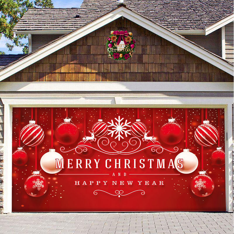 Snow garage door banner - festive decoration