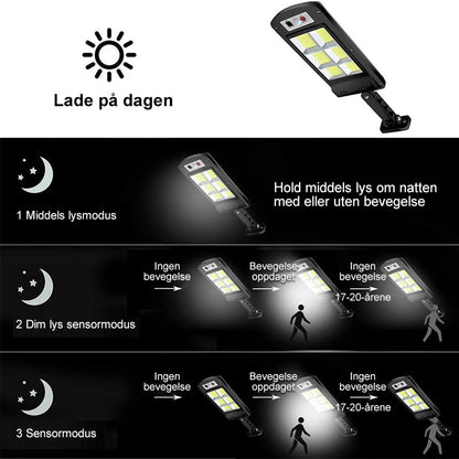 Solar LED lamp for outdoor use