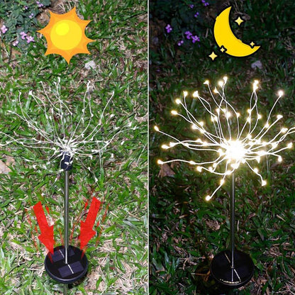 Solar powered firework garden light - ip65 waterproof