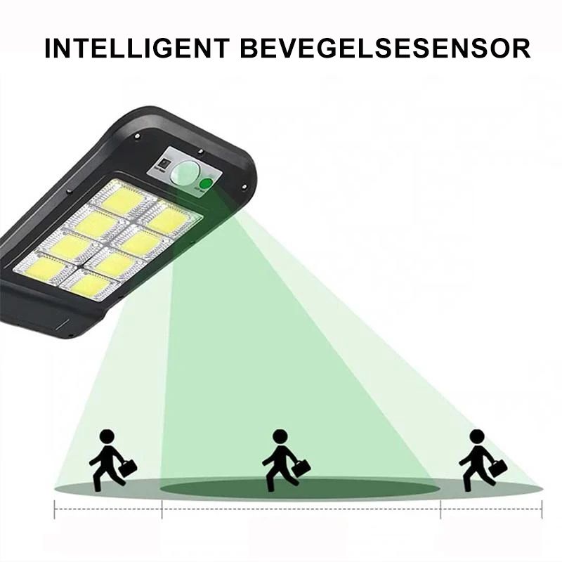 Solar-powered LED lamp for outdoor use