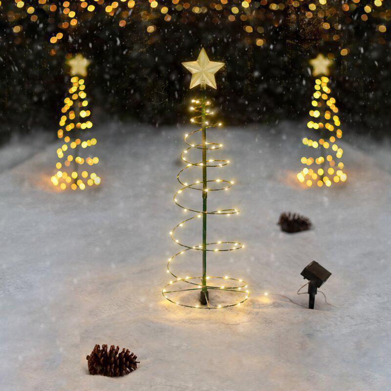 Solar Powered LED Light Christmas Tree for Outdoor Decor