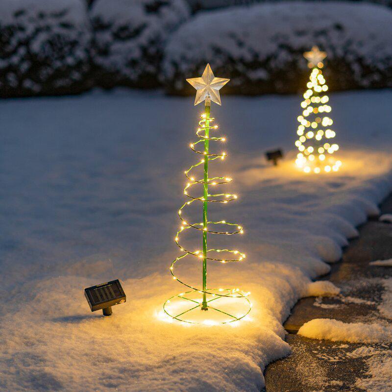 Solar Powered LED Light Christmas Tree for Outdoor Decor