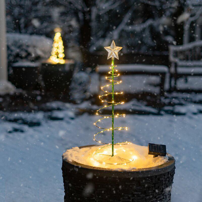 Solar Powered LED Light Christmas Tree for Outdoor Decor