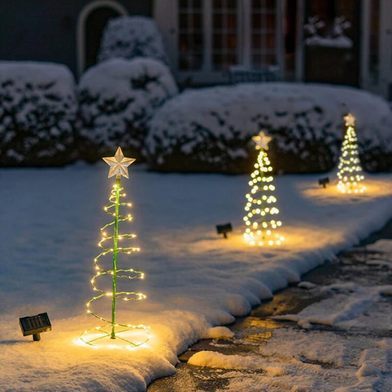 Solar Powered LED Light Christmas Tree for Outdoor Decor