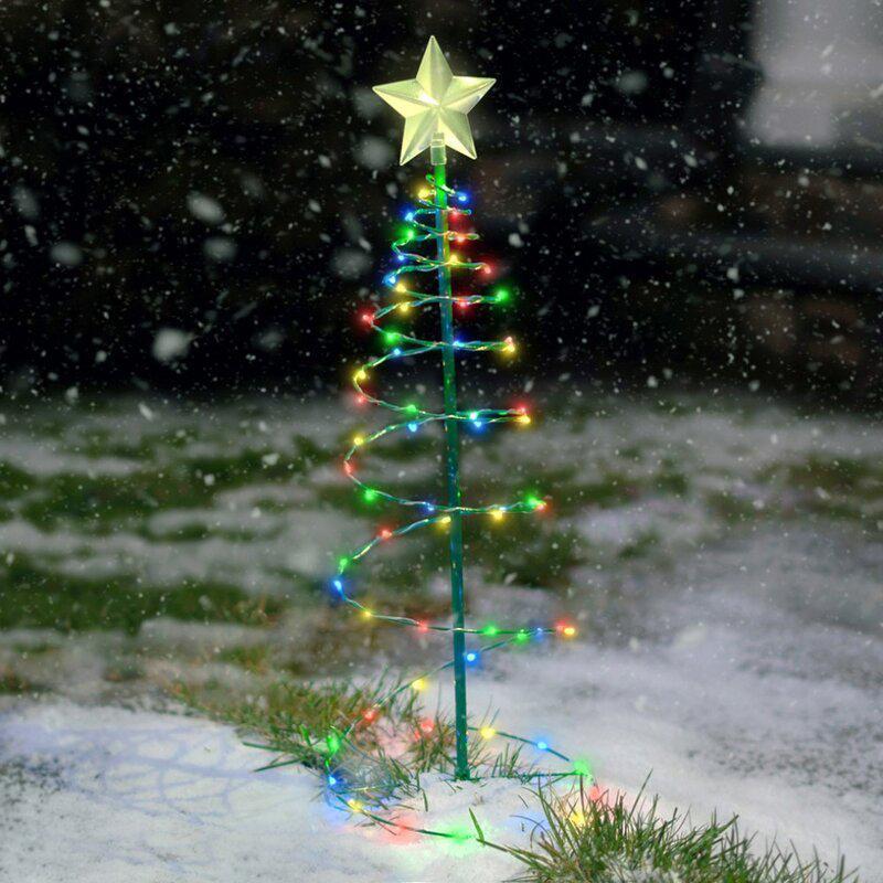 Solar Powered LED Light Christmas Tree for Outdoor Decor