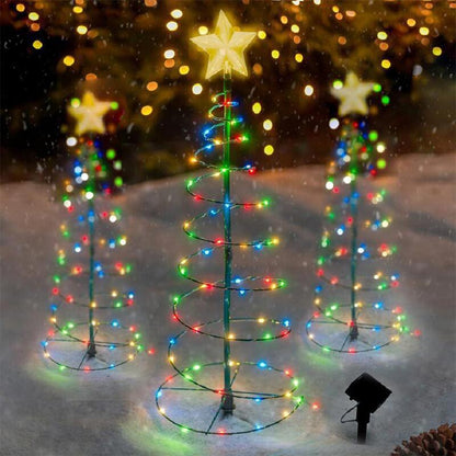 Solar Powered LED Light Christmas Tree for Outdoor Decor