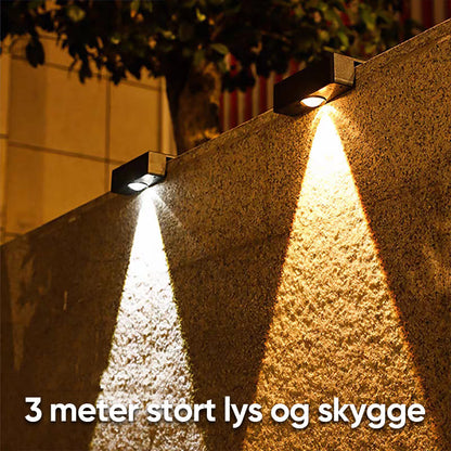 Solar-powered wall lamp with automatic light