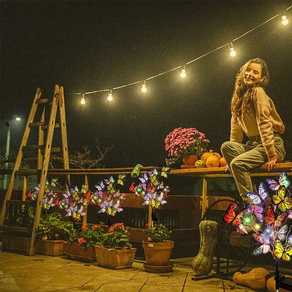 Solar powered butterfly garden lights - outdoor lighting