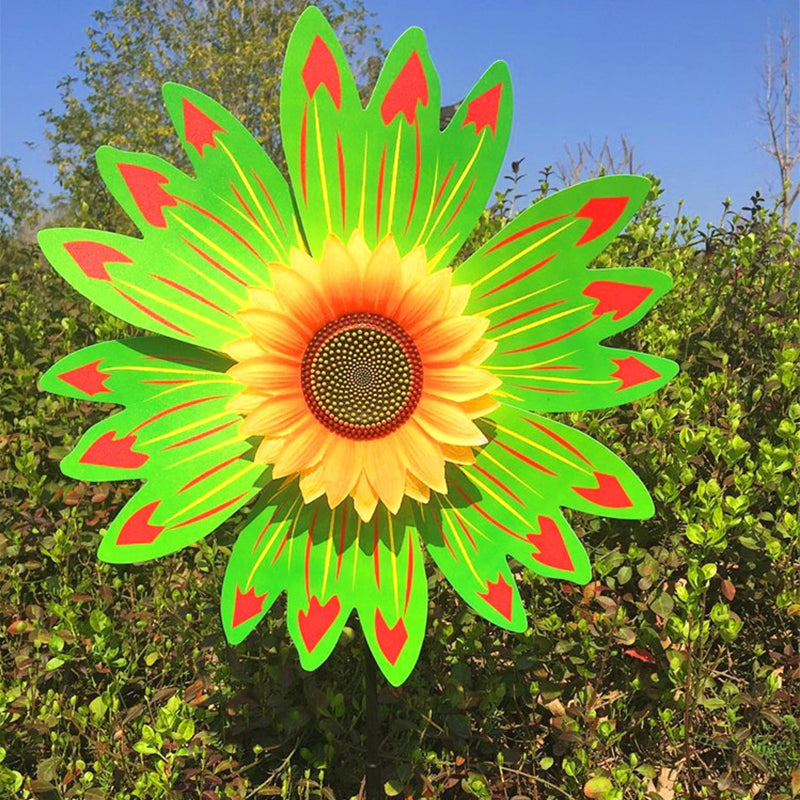 Sunflower windmill - colorful garden decoration