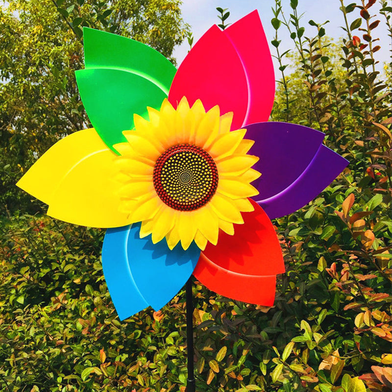 Sunflower windmill - colorful garden decoration