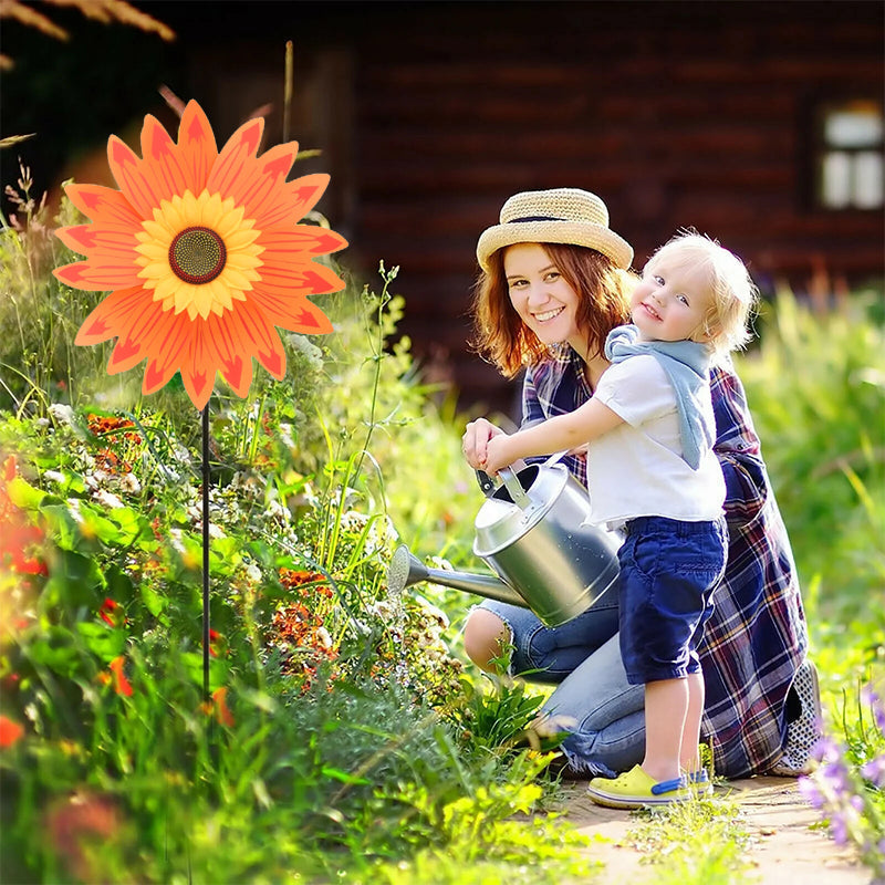 Sunflower windmill - colorful garden decoration