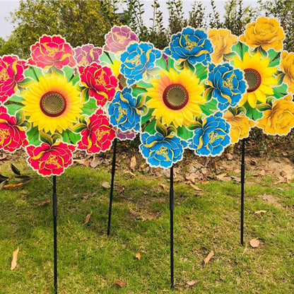 Sunflower windmill - colorful garden decoration