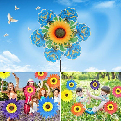 Sunflower windmill - colorful garden decoration