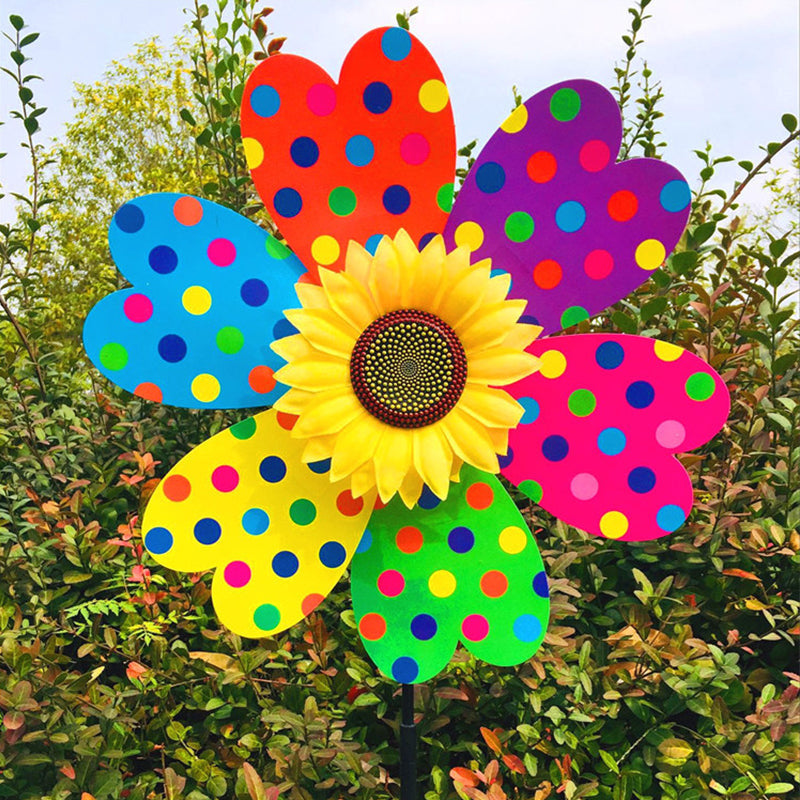 Sunflower windmill - colorful garden decoration