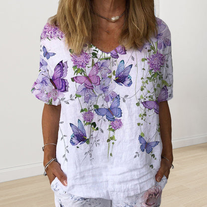 Butterfly print blouse