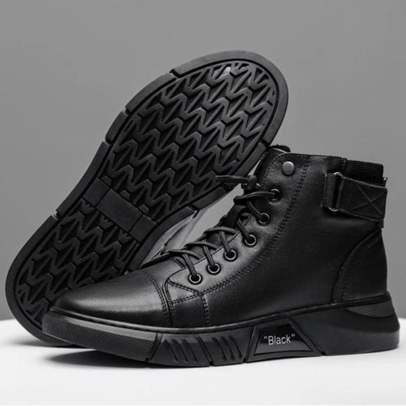 Black warm leather boots - stylish &amp; durable