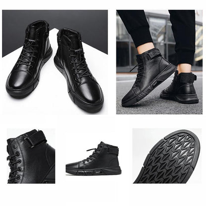 Black warm leather boots - stylish &amp; durable