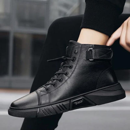 Black warm leather boots - stylish &amp; durable