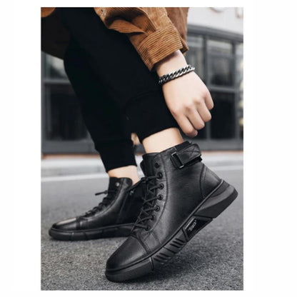 Black warm leather boots - stylish &amp; durable