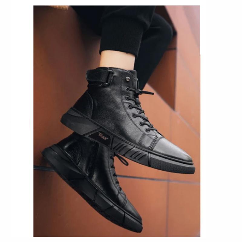 Black warm leather boots - stylish &amp; durable