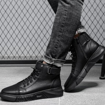 Black warm leather boots - stylish &amp; durable