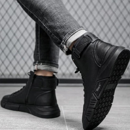 Black warm leather boots - stylish &amp; durable