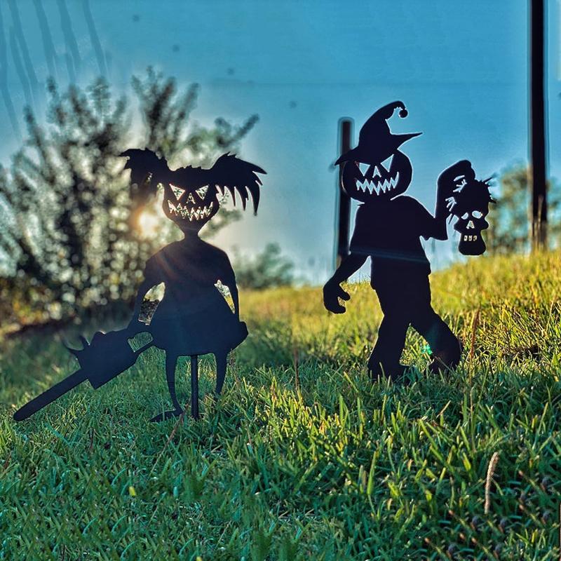 Ghost and zombie garden decorations