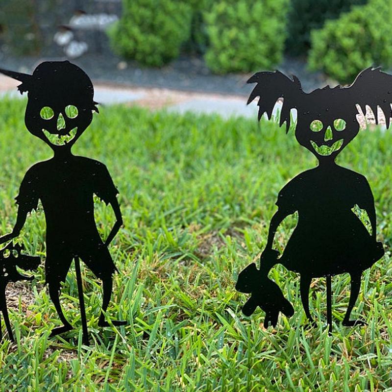 Ghost and zombie garden decorations