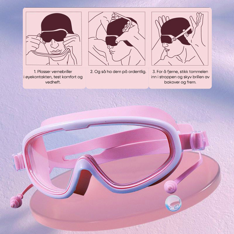 Large frame anti-fog swimming goggles | clear view &amp; comfort