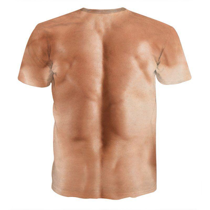 T-shirt with 3d muscles and tattoo