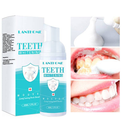 Teeth whitening foam for long-lasting fresh breath