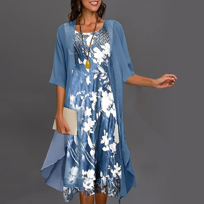 Two-piece summer dress in chiffon - elegant and light