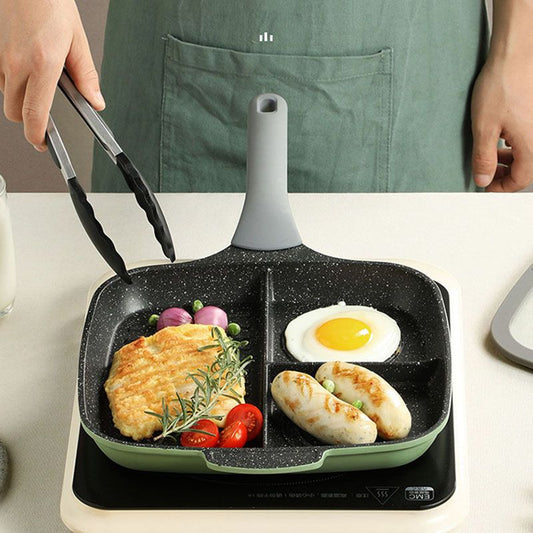 Three-part frying pan