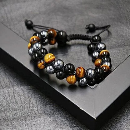 Trendy two-layer bracelet - protective gemstones