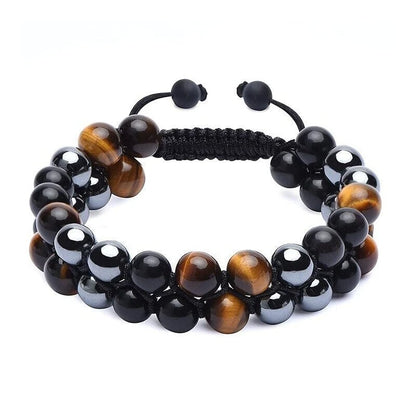 Trendy two-layer bracelet - protective gemstones