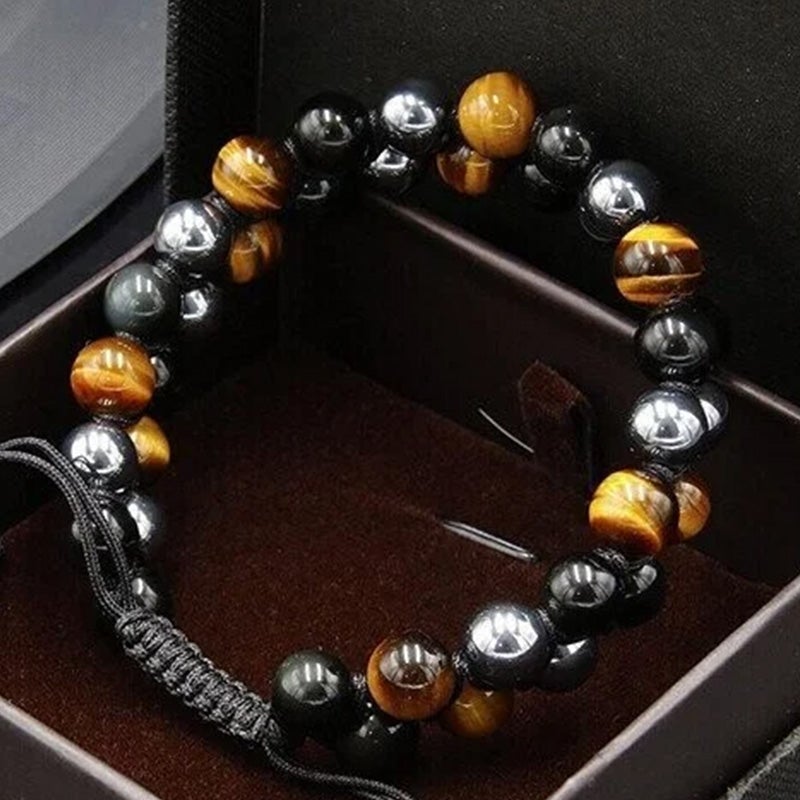 Trendy two-layer bracelet - protective gemstones