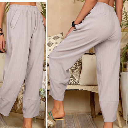 Casual trousers in cotton and linen