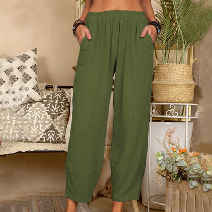 Casual trousers in cotton and linen