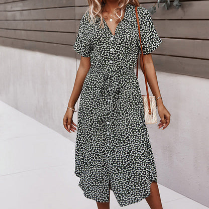 Casual beach dress with floral print