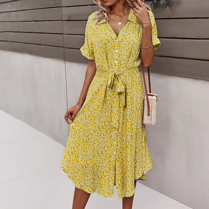 Casual beach dress with floral print