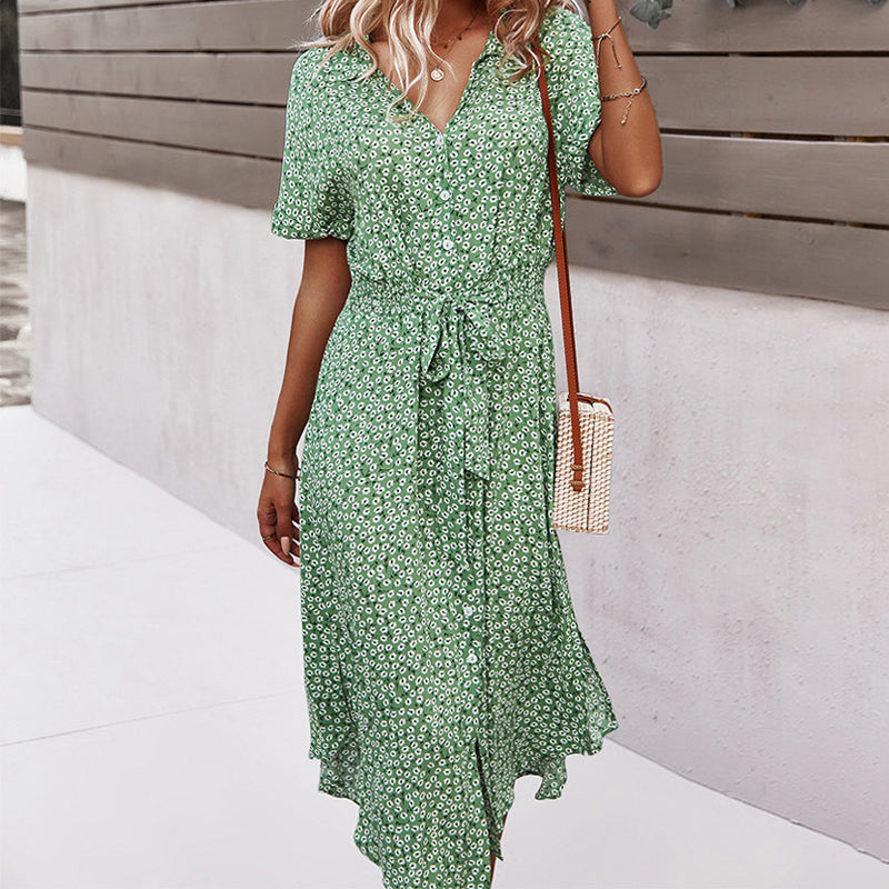 Casual beach dress with floral print