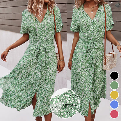 Casual beach dress with floral print