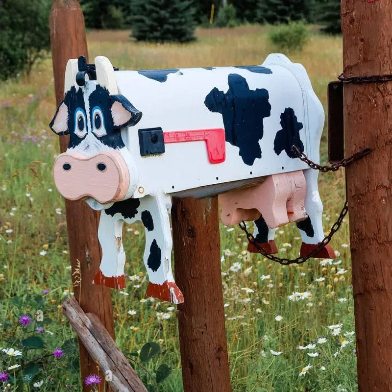 Unique farm animal mailbox in metal - perfect for outside