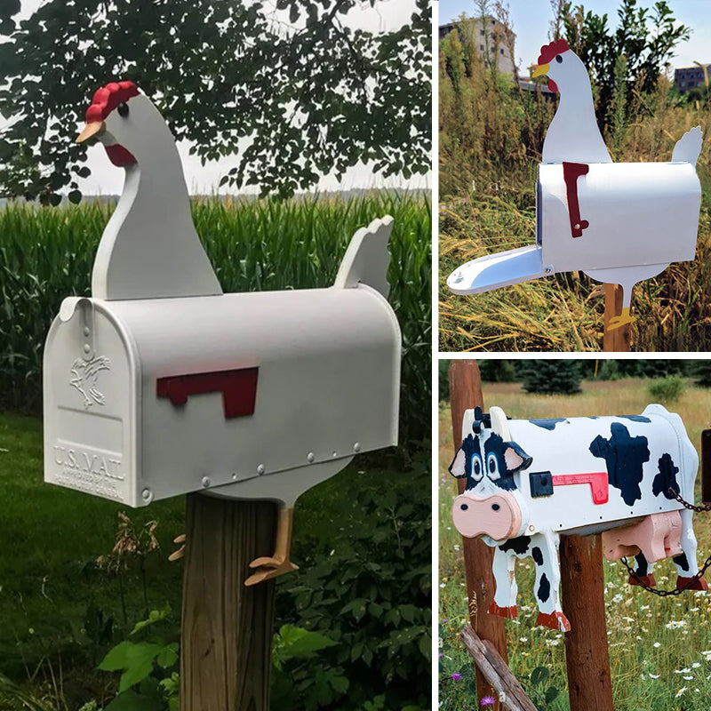 Unique farm animal mailbox in metal - perfect for outside